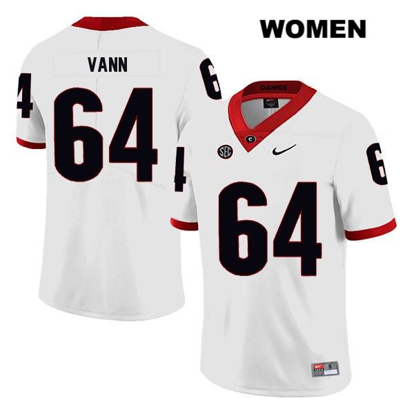 Georgia Bulldogs Women's David Vann #64 NCAA Legend Authentic White Nike Stitched College Football Jersey GMC5256HT